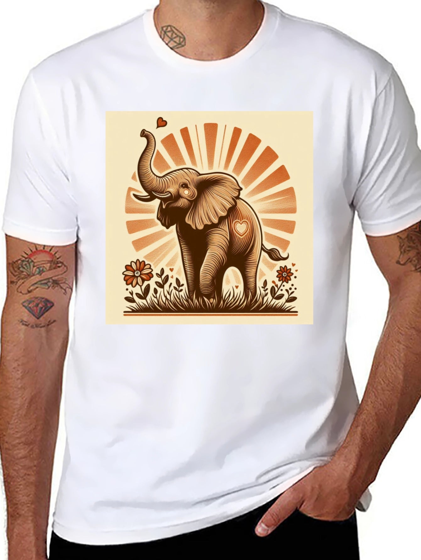 Cute Elephant Heart T-Shirt - Graphic Tee