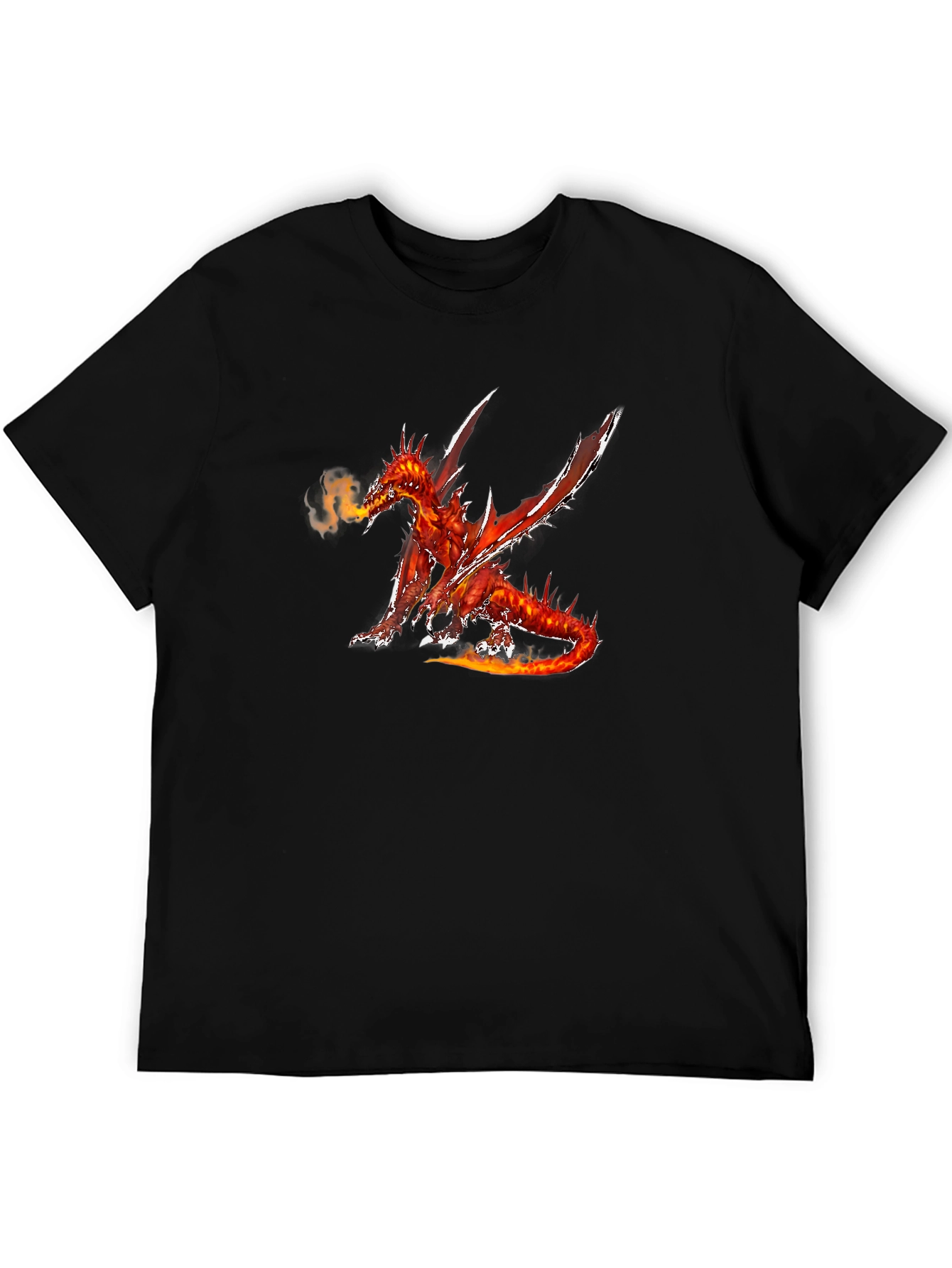 Fiery Dragon Graphic Black T-Shirt