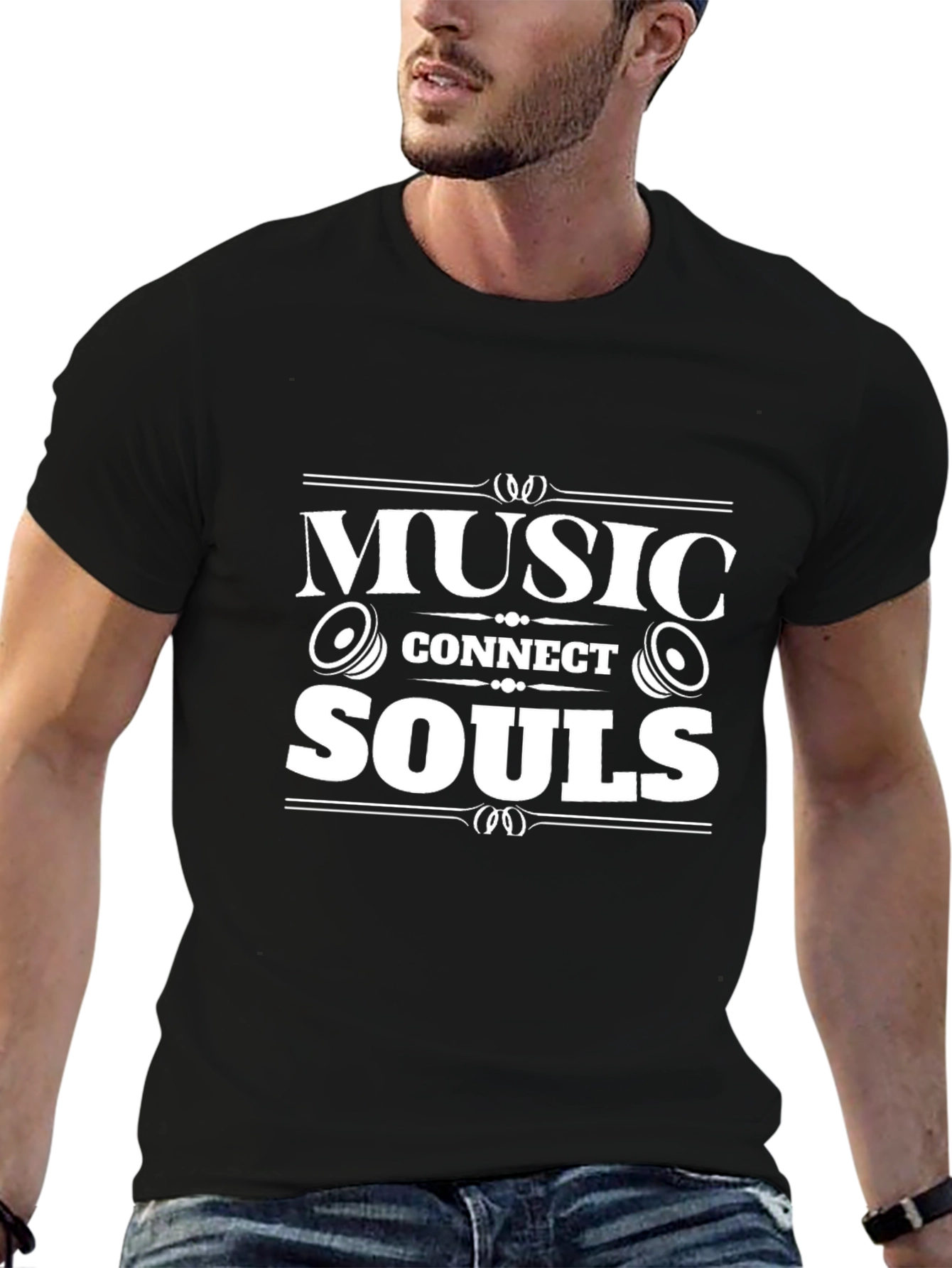 Music Connects Souls Black T-Shirt
