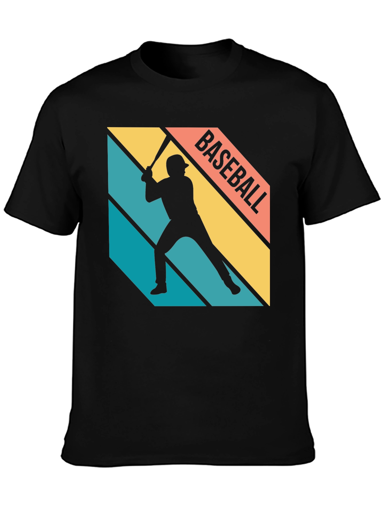 Baseball Silhouette Retro Graphic Tee