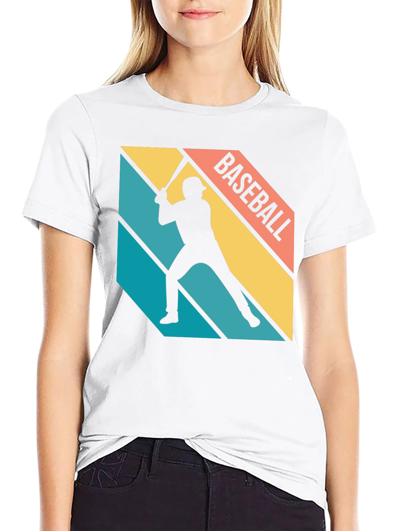 Baseball Silhouette Retro Graphic Tee
