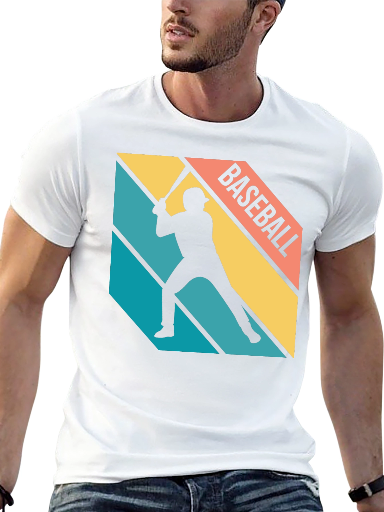 Baseball Silhouette Retro Graphic Tee