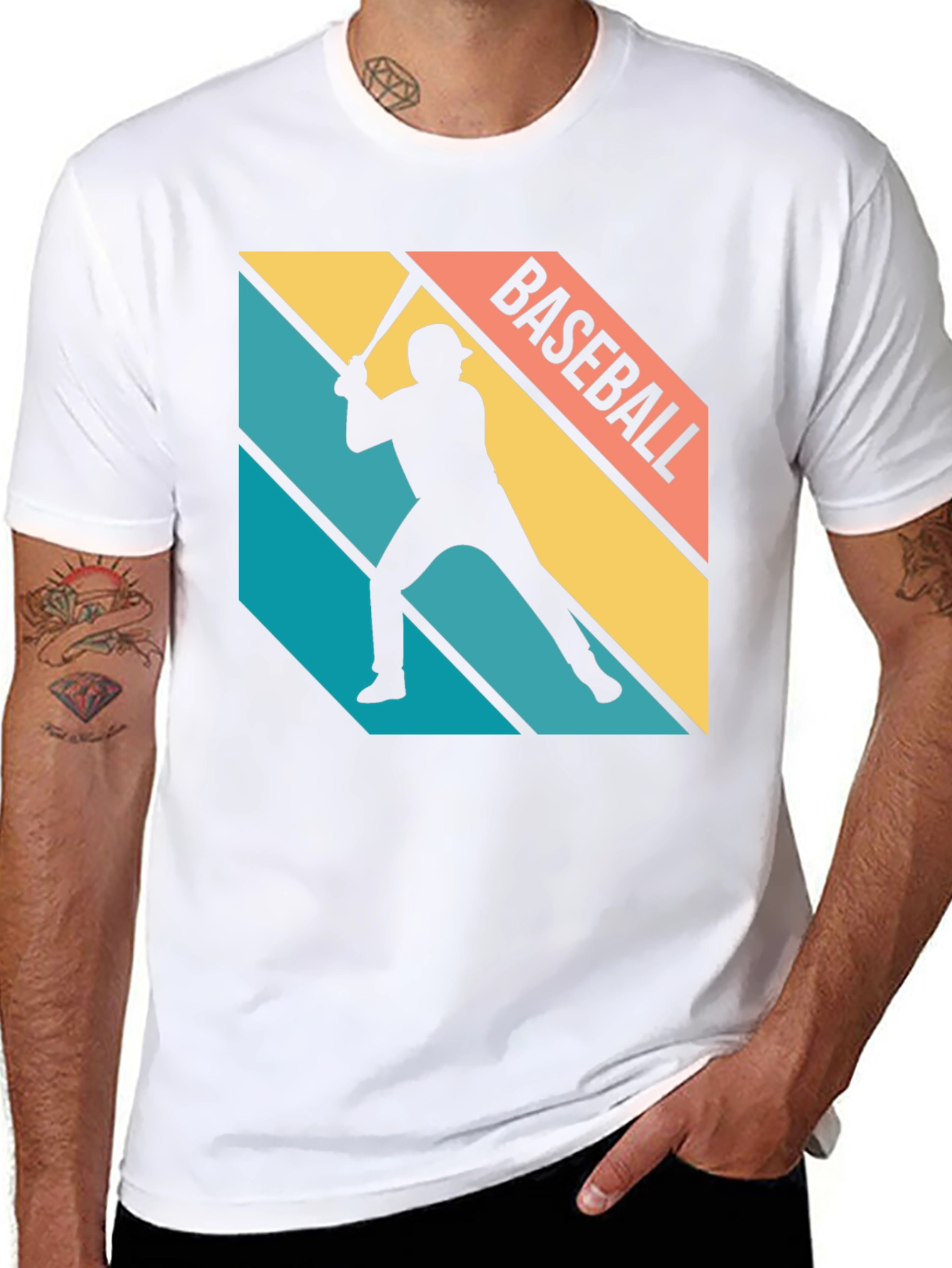 Baseball Silhouette Retro Graphic Tee