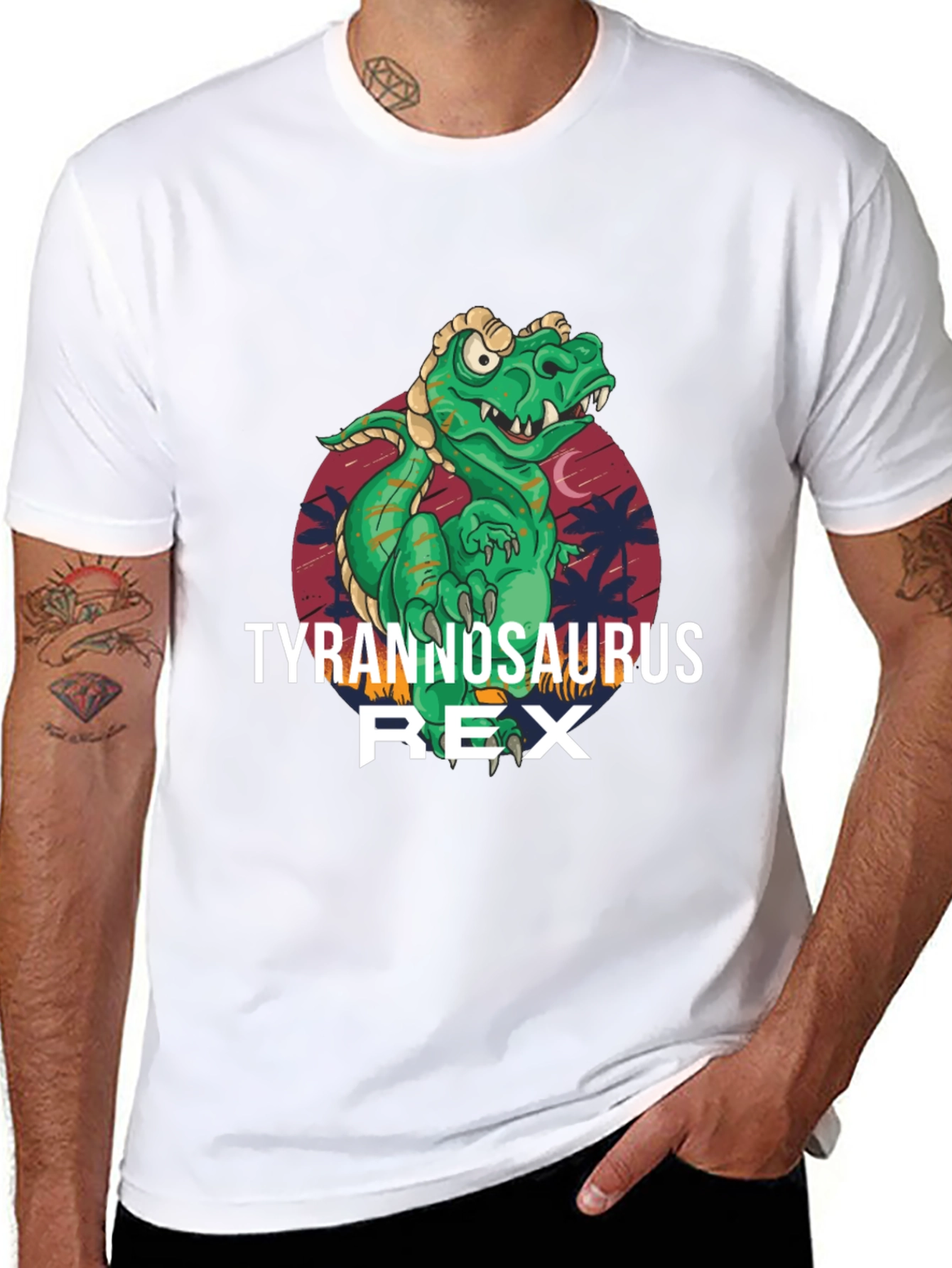 Tyrannosaurus Rex Graphic Print Black T-Shirt