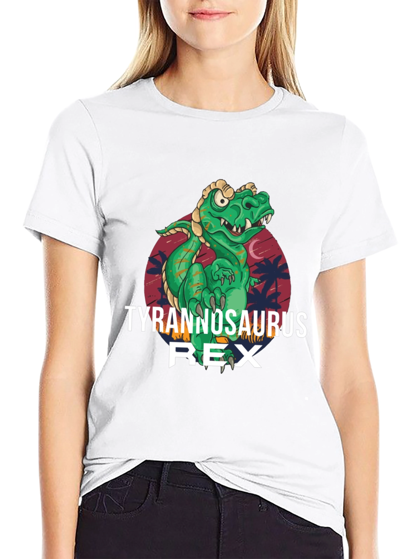 Tyrannosaurus Rex Graphic Print Black T-Shirt