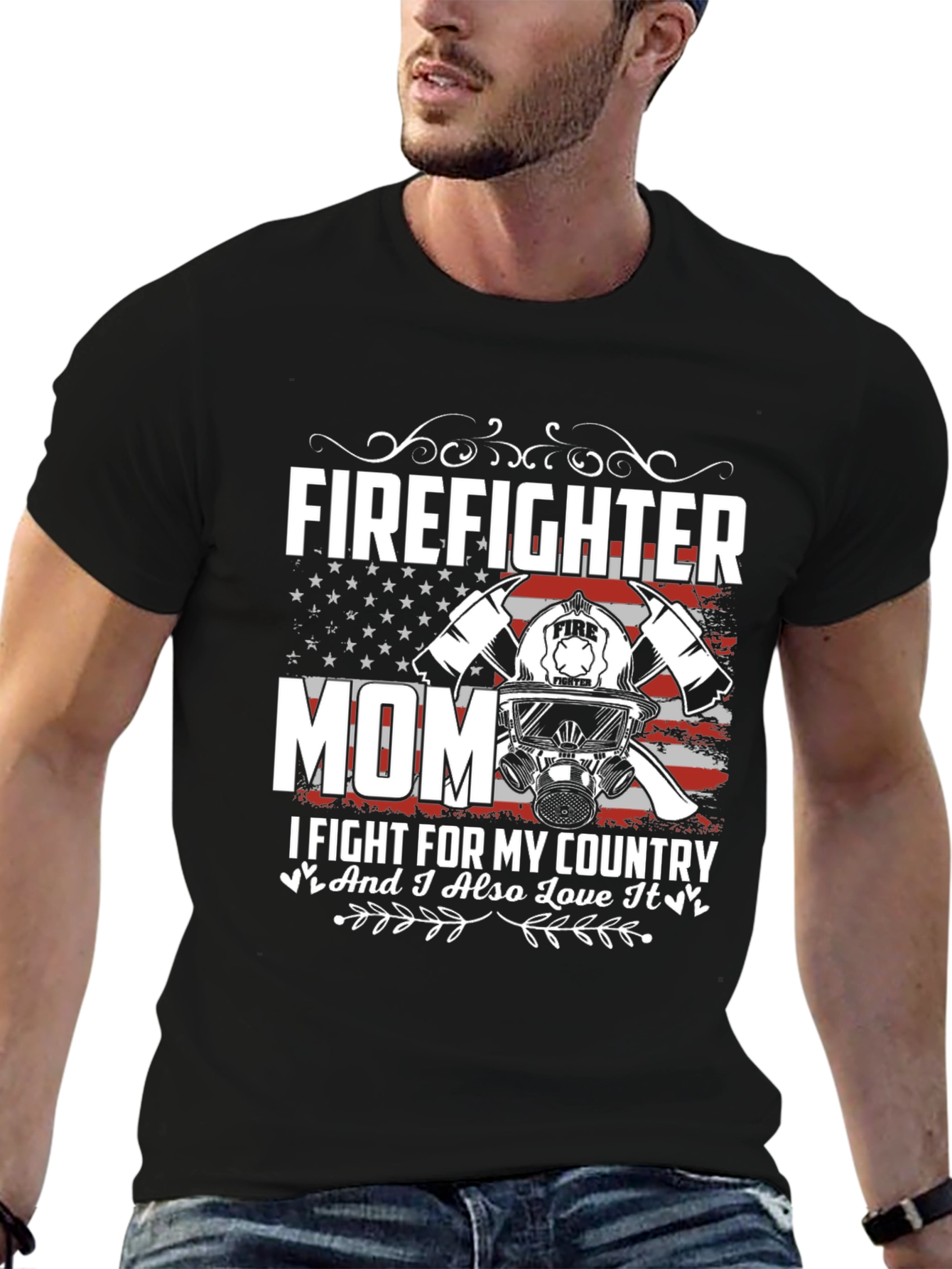 Firefighter Mom Graphic T-Shirt