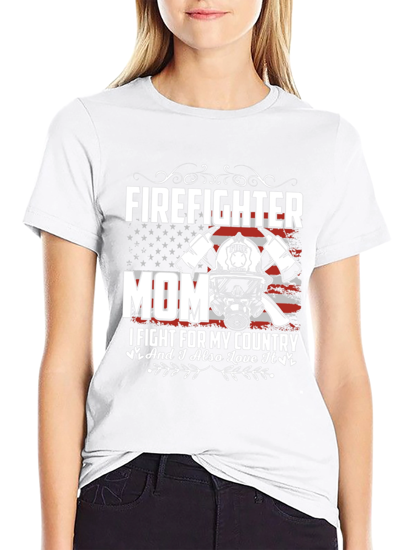 Firefighter Mom Graphic T-Shirt