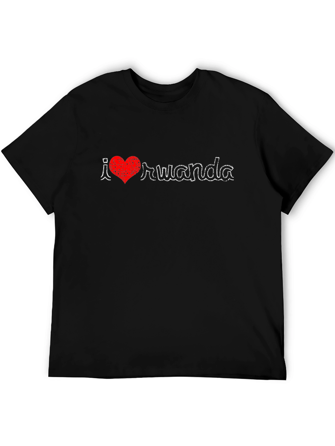 I Love Rwanda Tee - Black Graphic T-Shirt