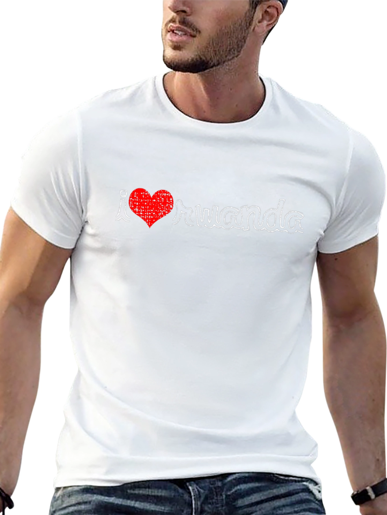 I Love Rwanda Tee - Black Graphic T-Shirt