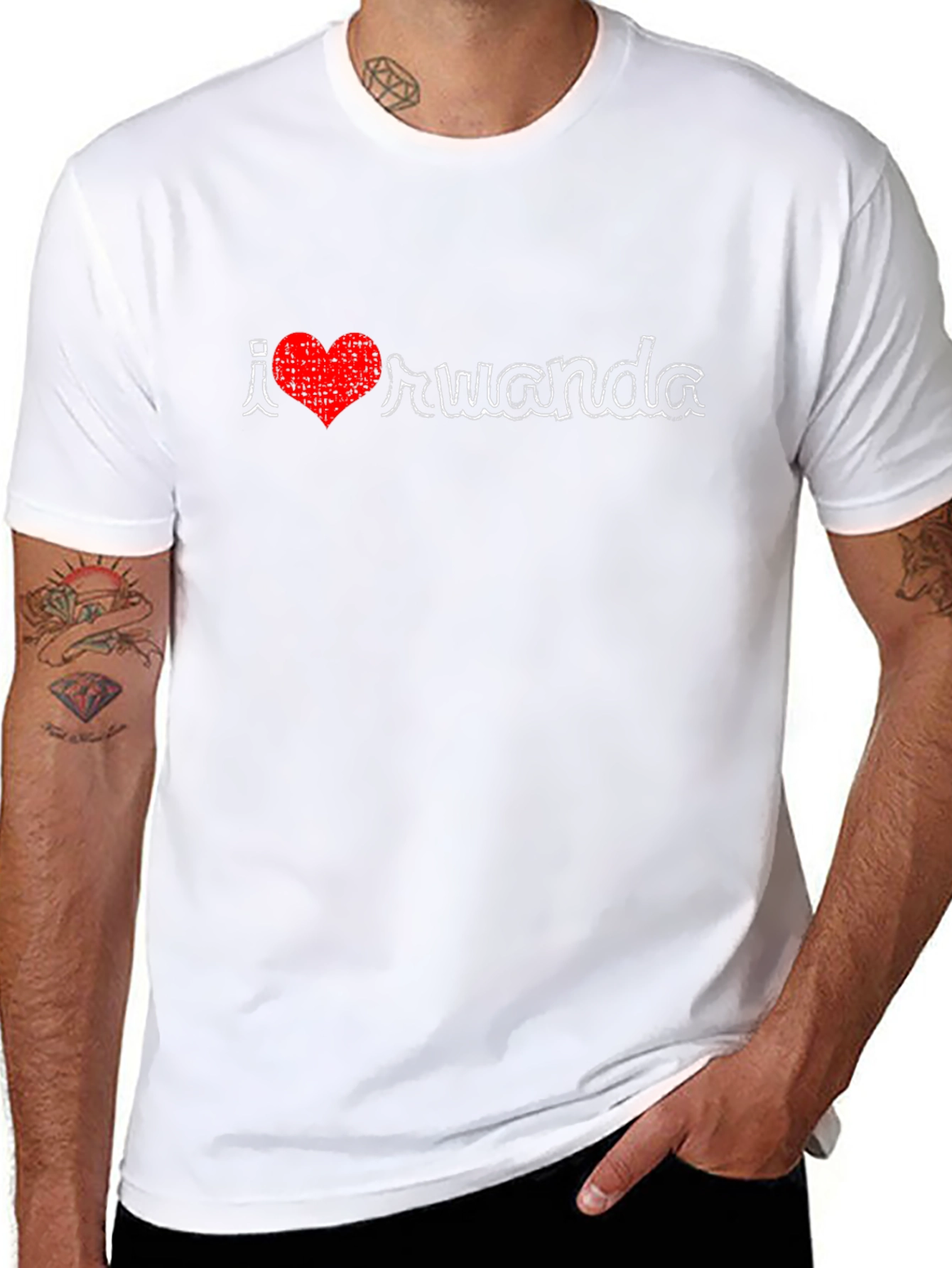 I Love Rwanda Tee - Black Graphic T-Shirt