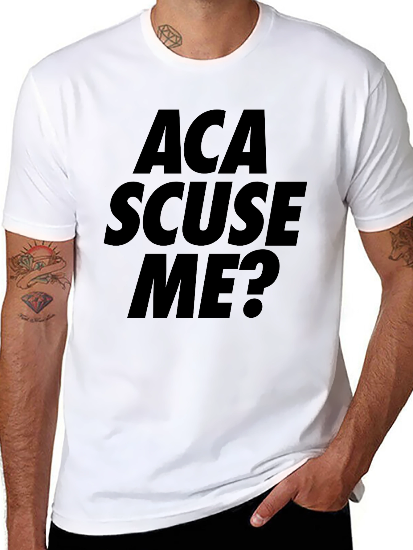ACA Scuse Me? Black Graphic T-Shirt