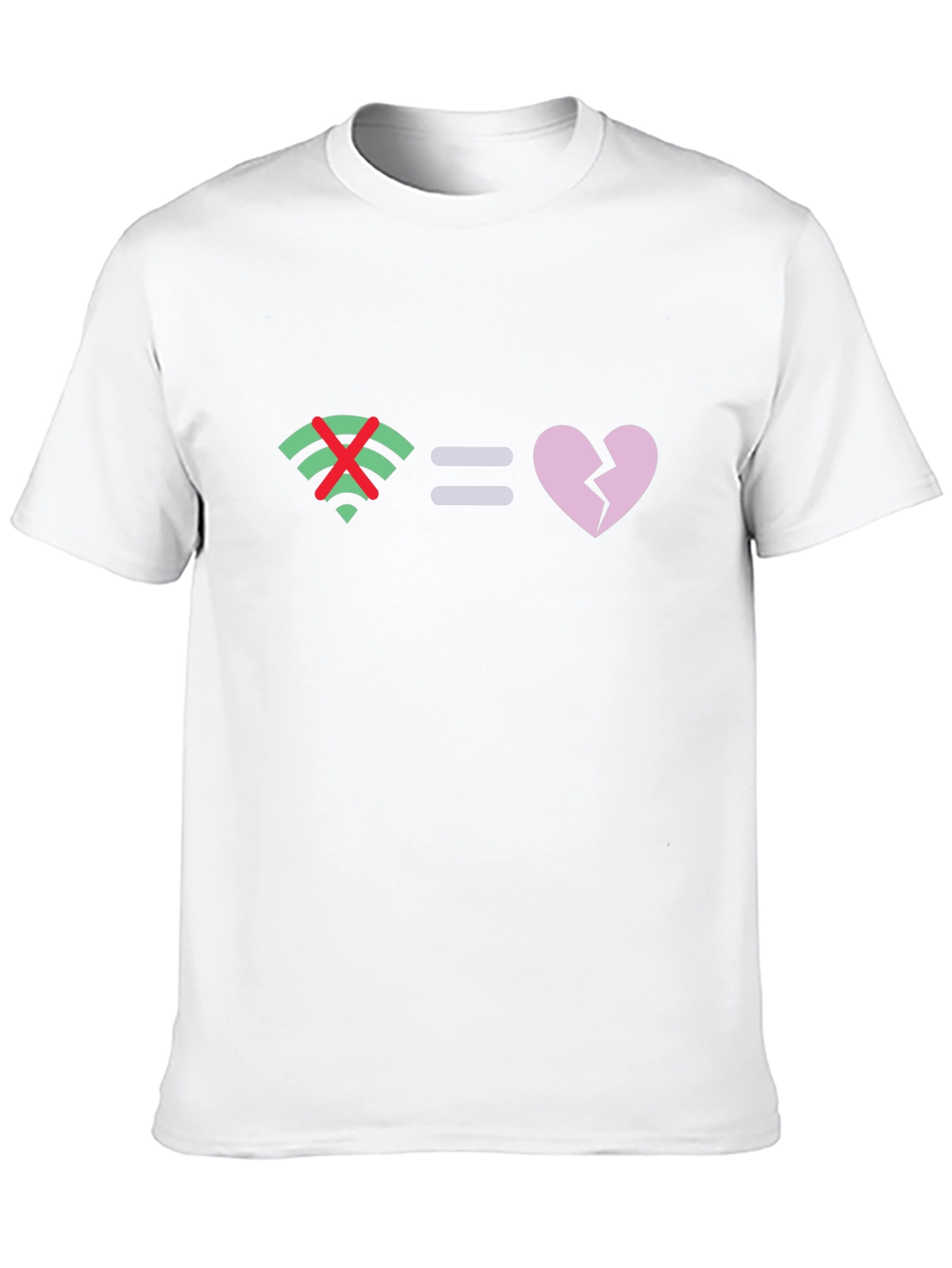 No Wifi Broken Heart Graphic Tee - Black Cotton