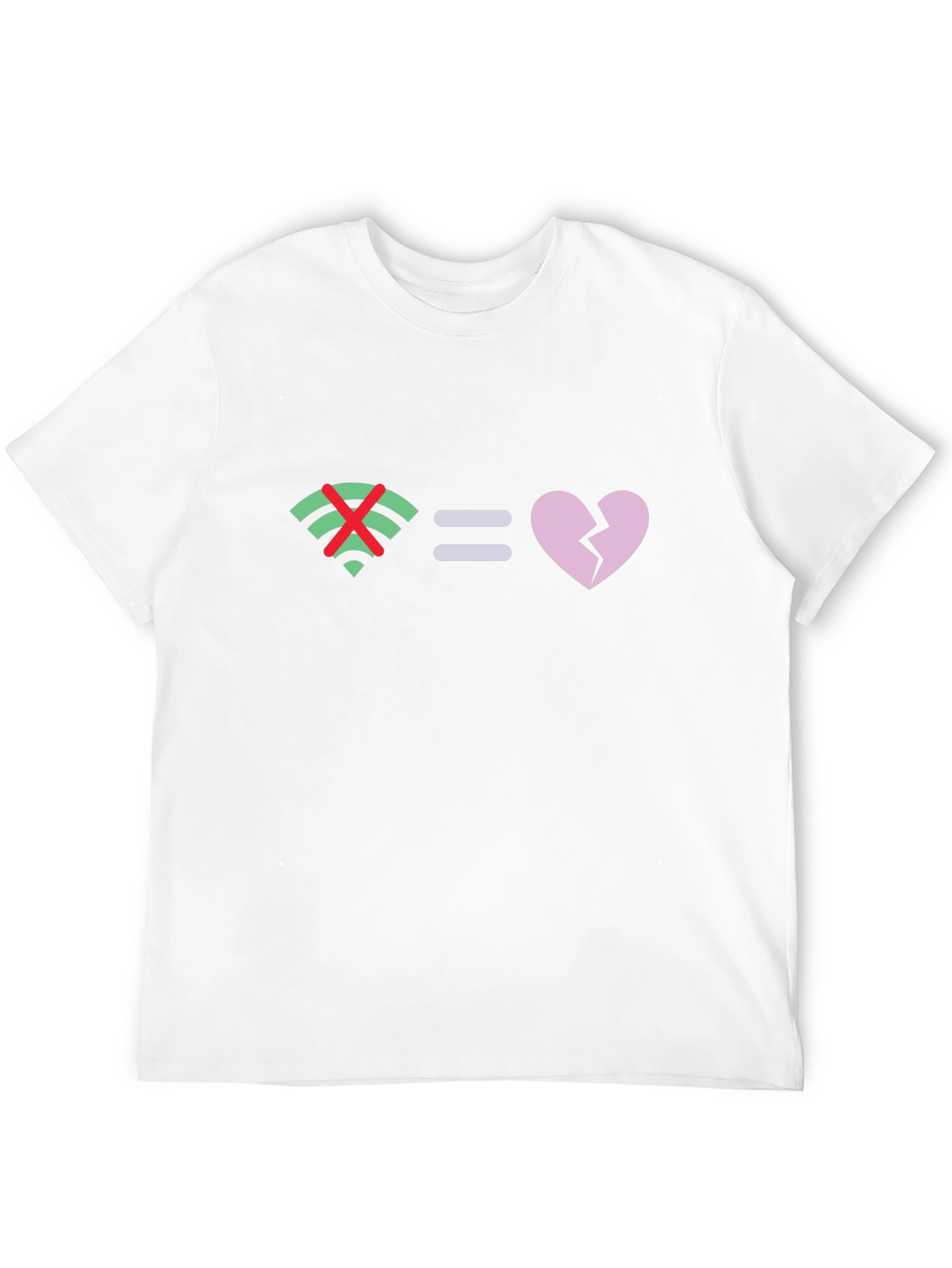 No Wifi Broken Heart Graphic Tee - Black Cotton