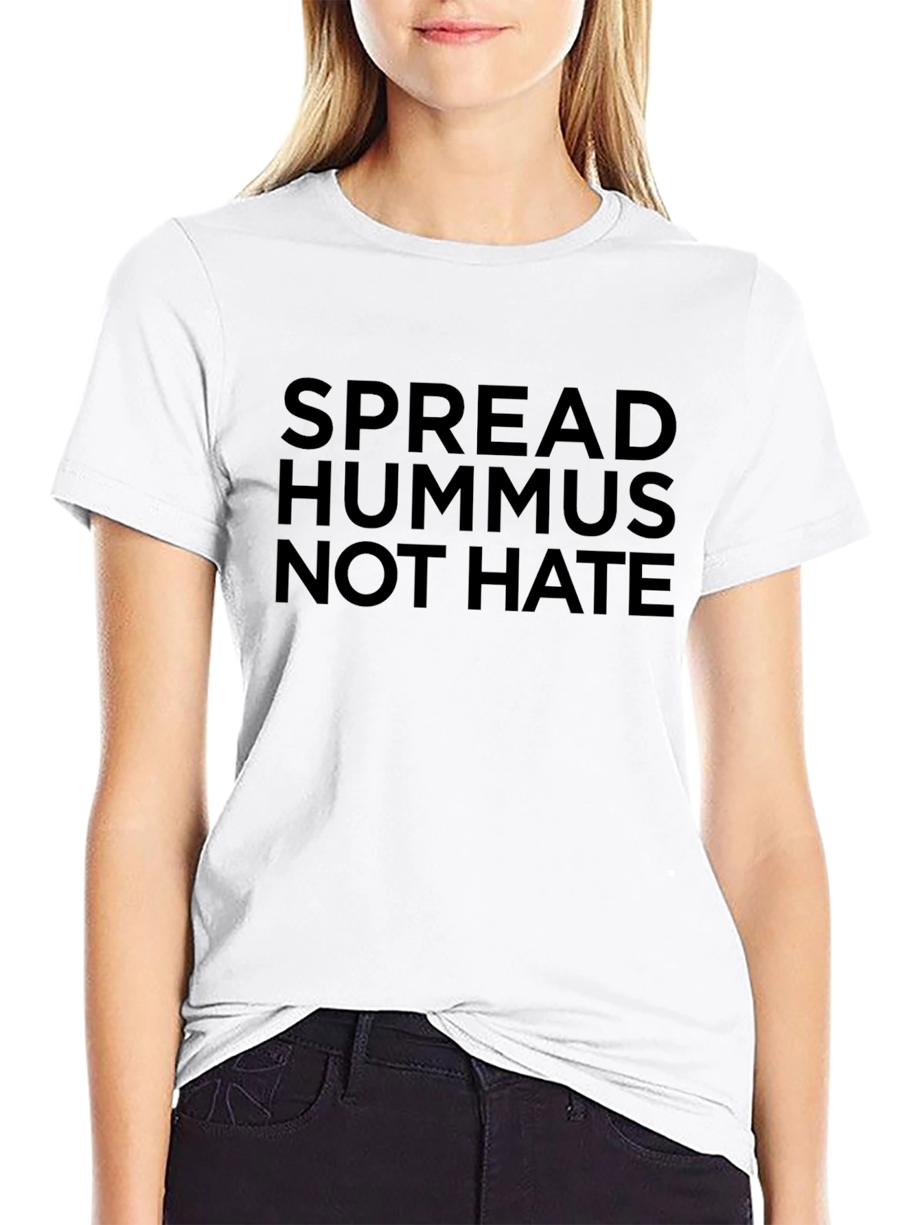 Spread Hummus Not Hate Black Graphic Tee
