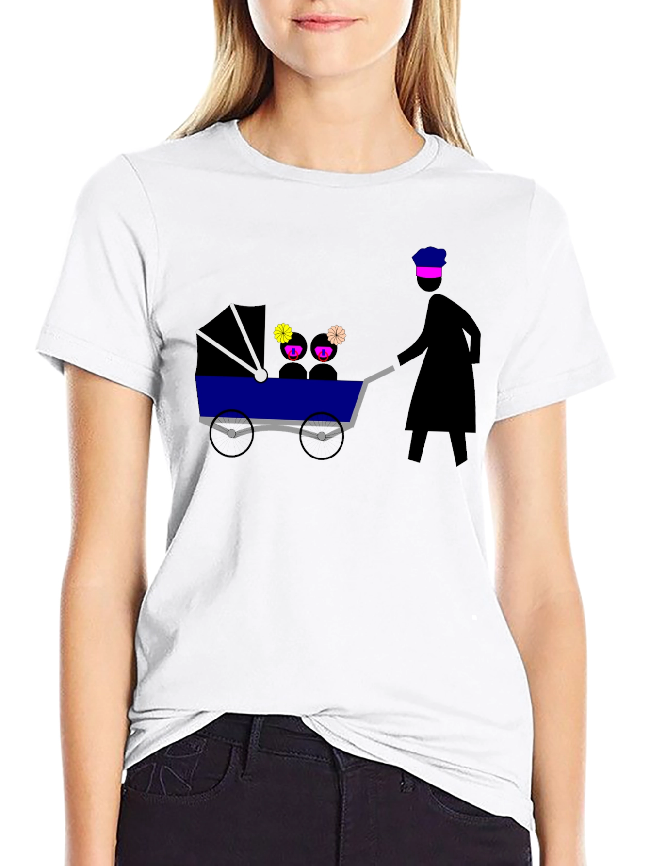 Novelty Graphic Tee - Silhouette Pushing Stroller