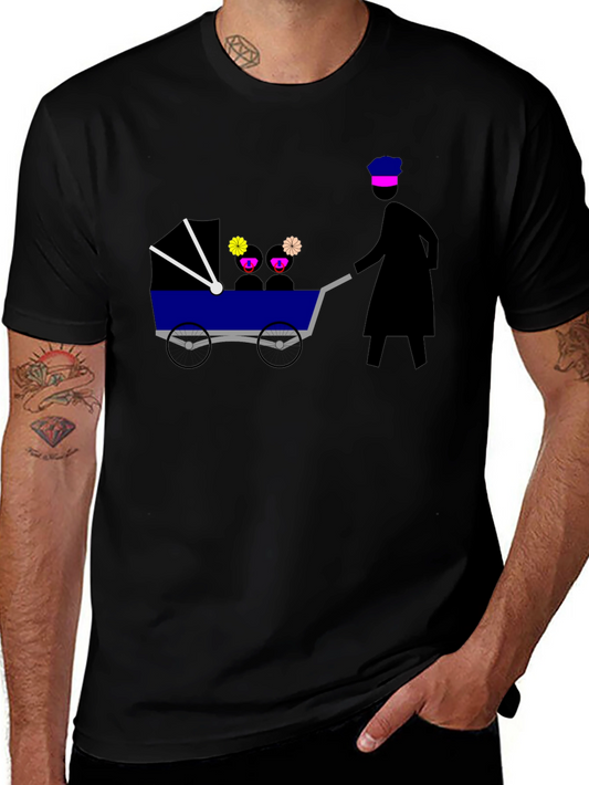 Novelty Graphic Tee - Silhouette Pushing Stroller