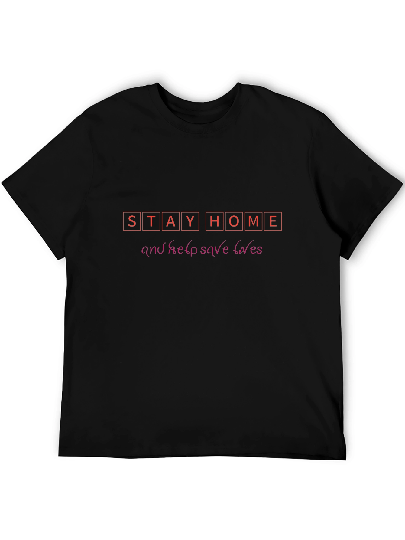Stay Home Save Lives Graphic Tee - Black