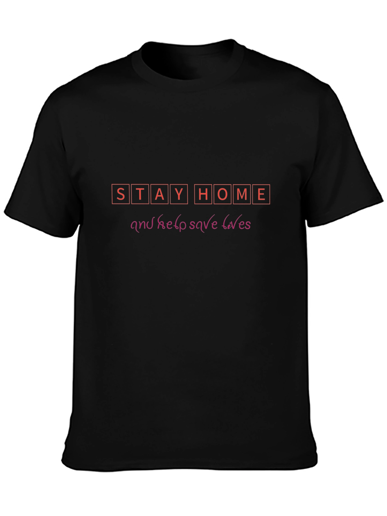 Stay Home Save Lives Graphic Tee - Black
