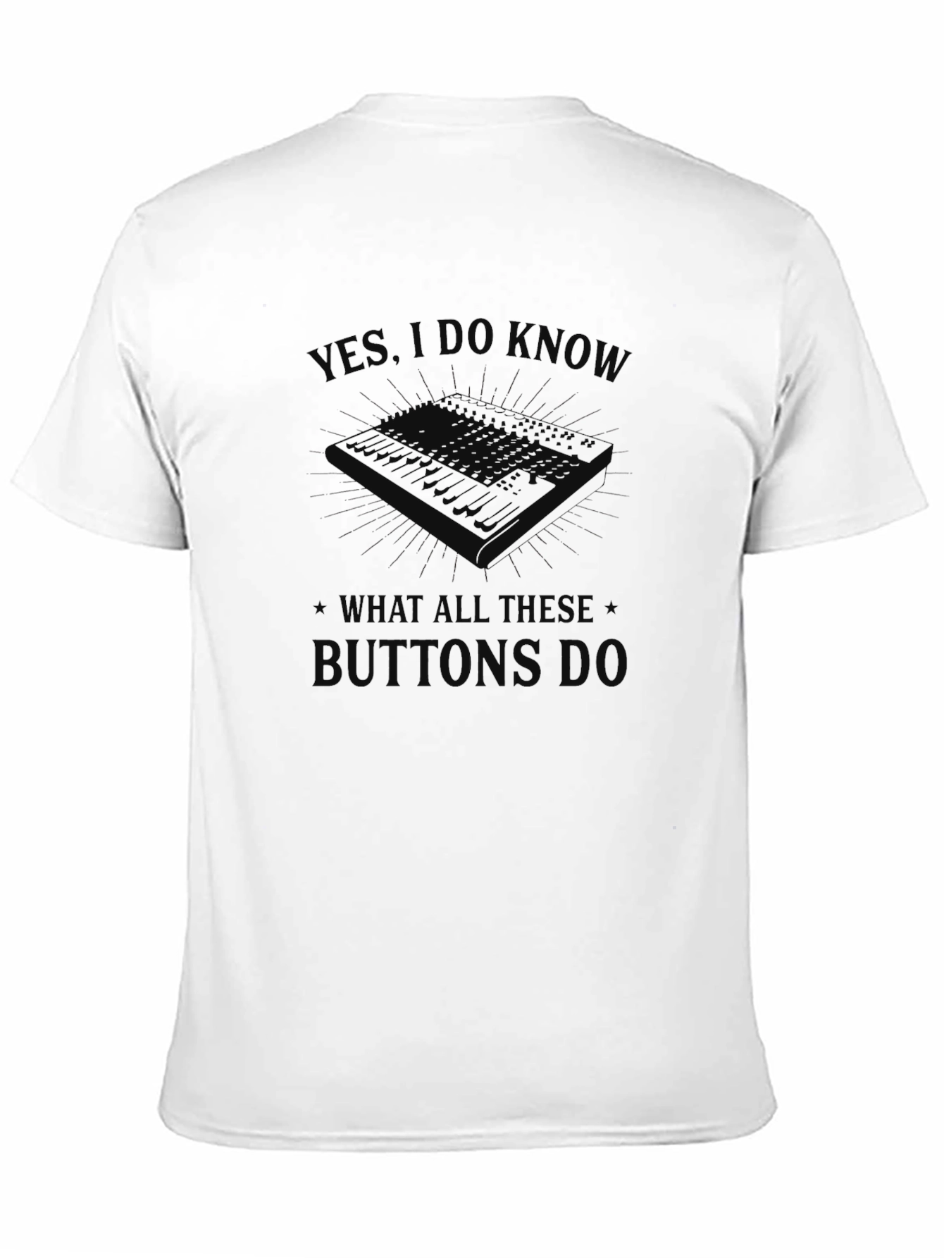 Keyboard Synthesizer Black Graphic T-Shirt