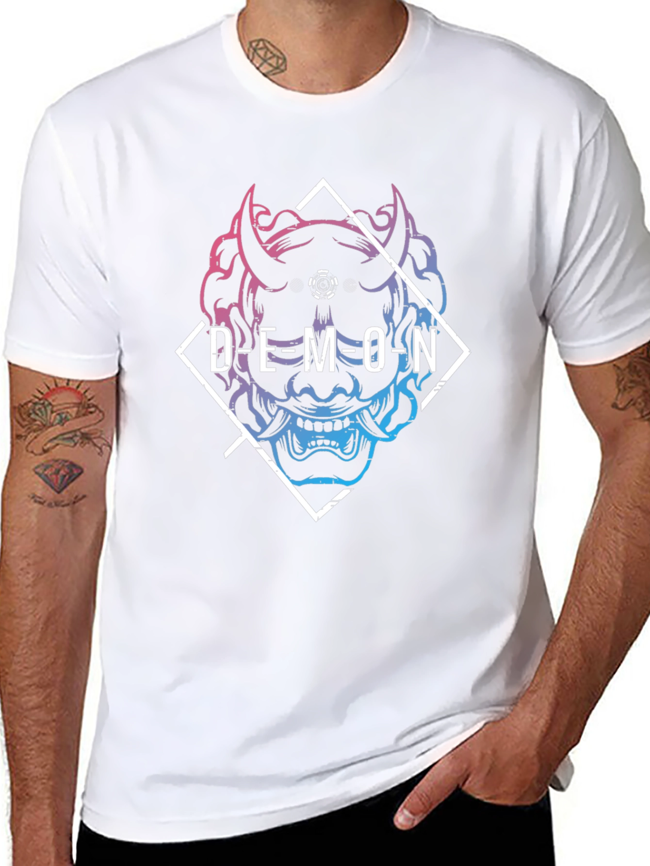 Demon Graphic Print Black T-Shirt