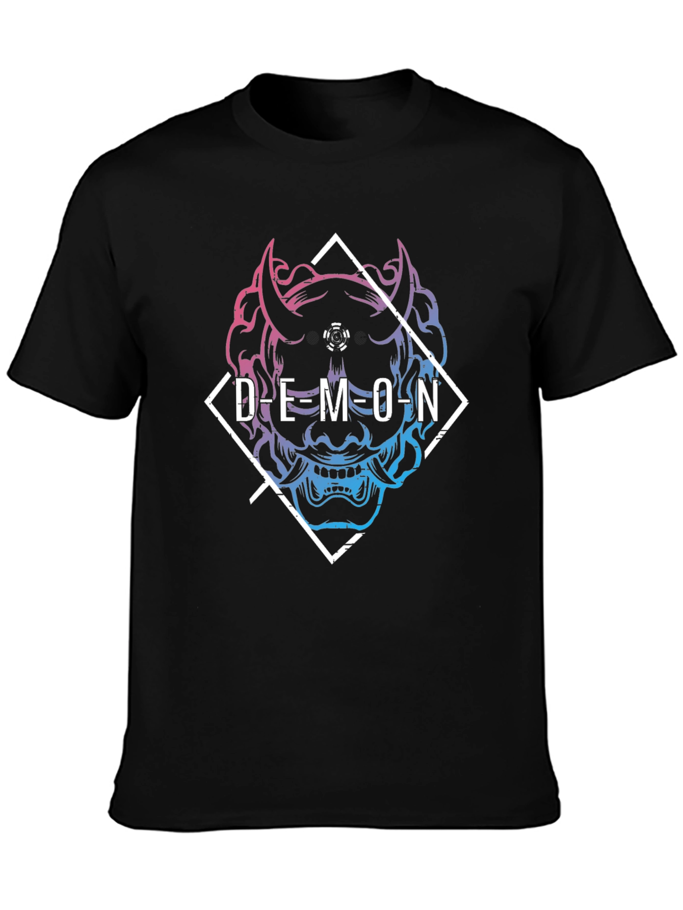 Demon Graphic Print Black T-Shirt
