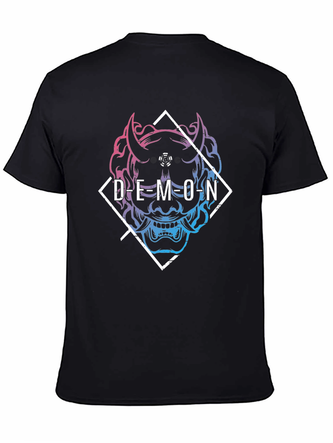 Demon Graphic Print Black T-Shirt