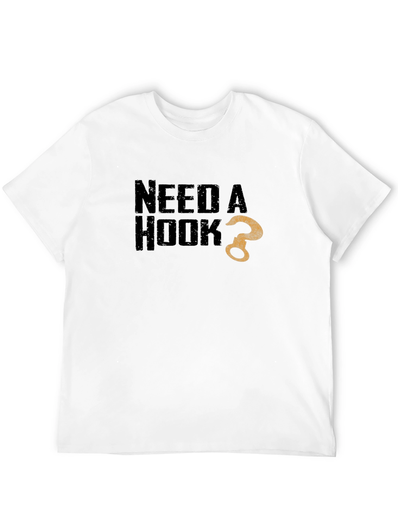 Need a Hook? Graphic Print Black T-Shirt