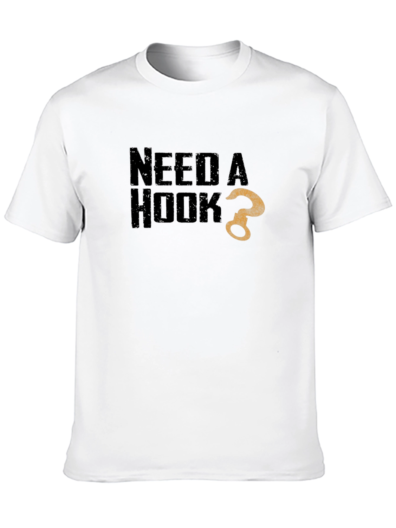Need a Hook? Graphic Print Black T-Shirt