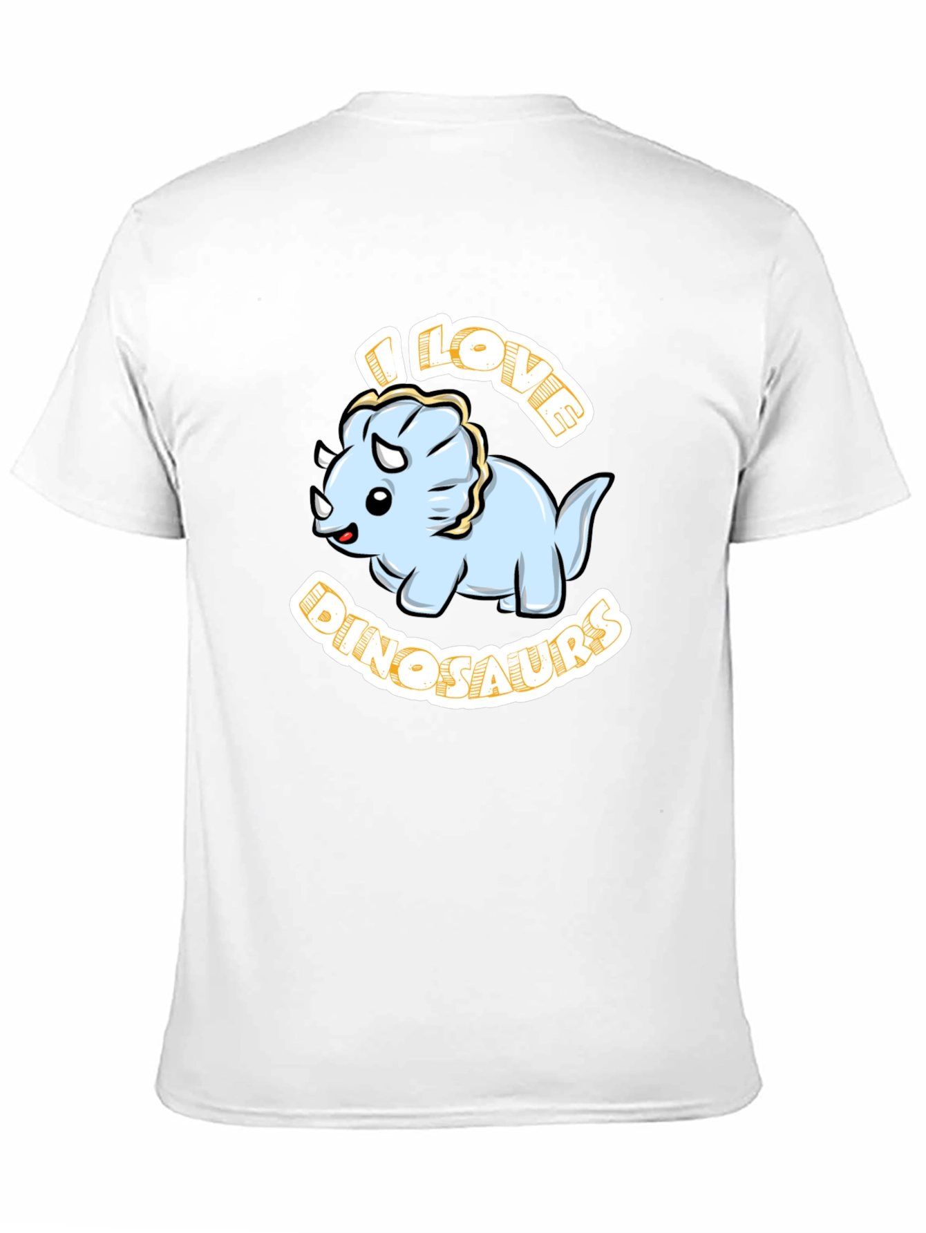I Love Dinosaurs Triceratops Black T-Shirt