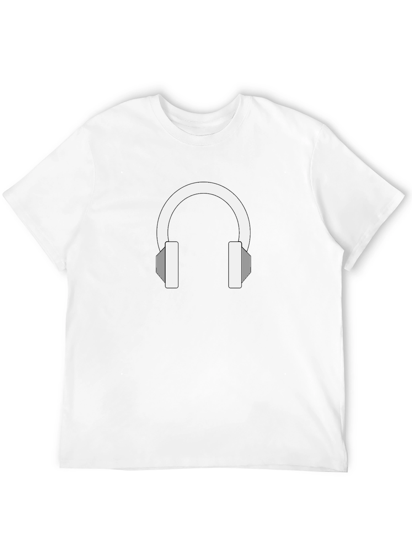 Black T-Shirt with Headphones Graphic