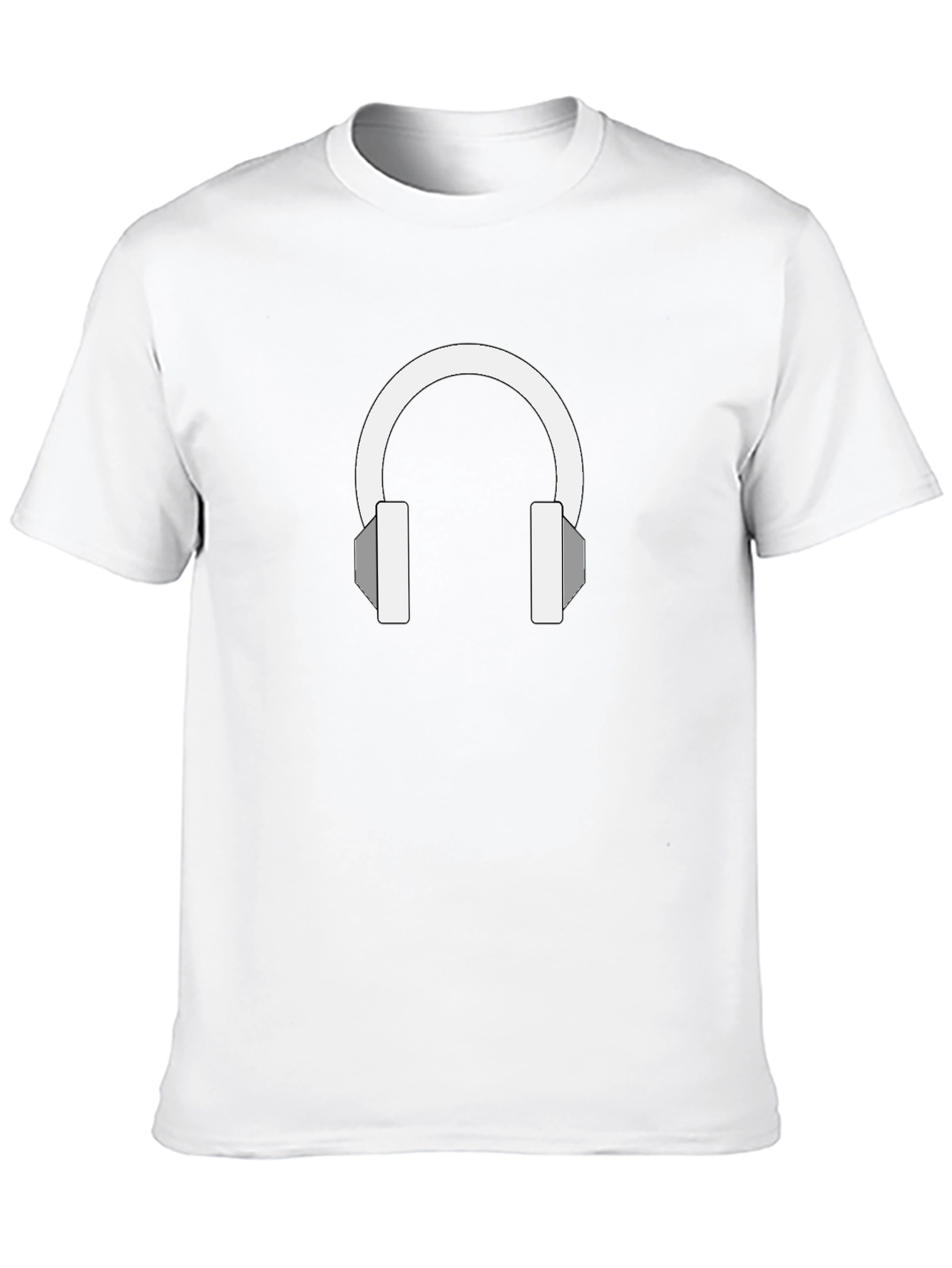 Black T-Shirt with Headphones Graphic