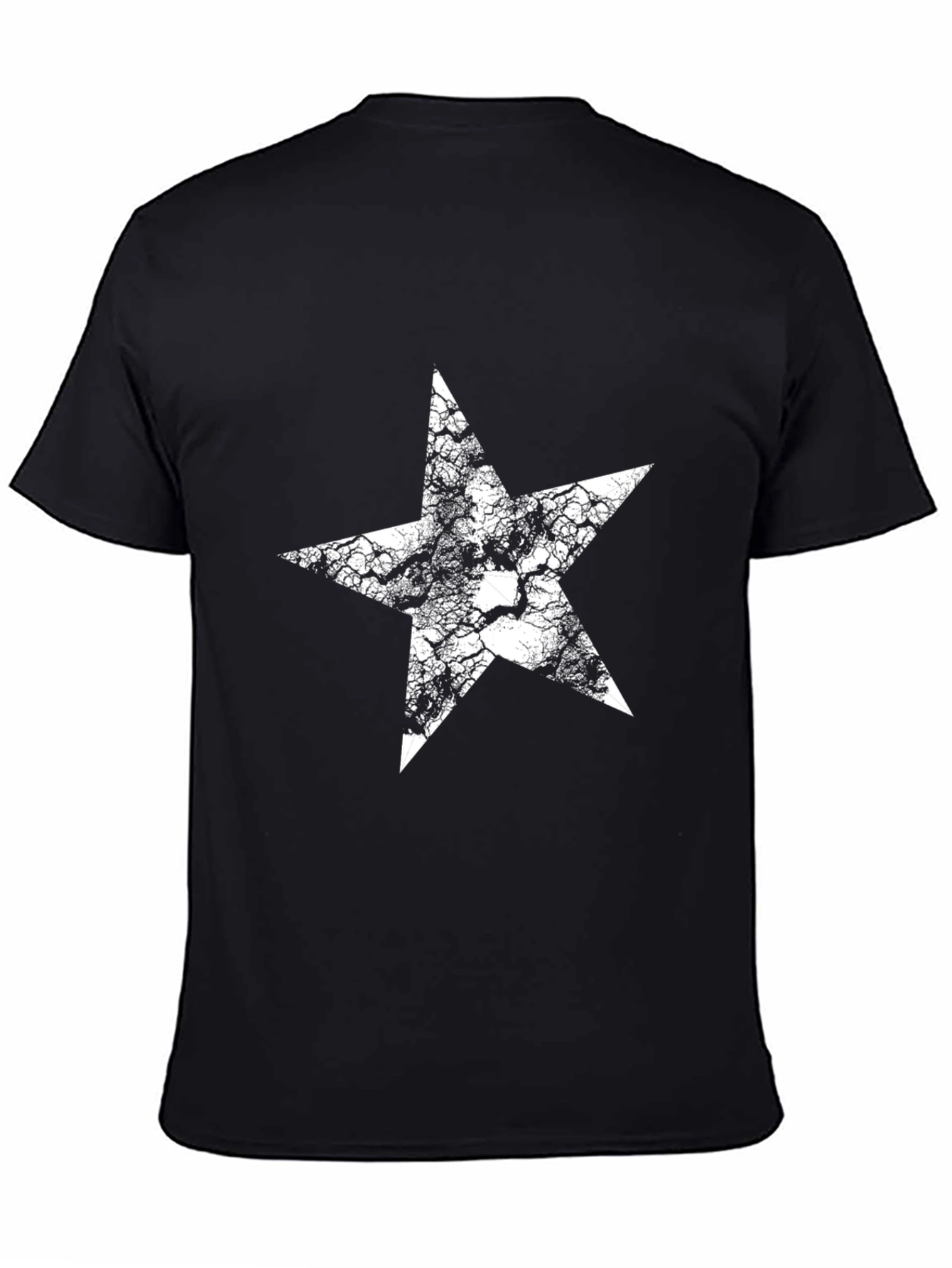 Star Graphic Tee - Black Cotton T-Shirt