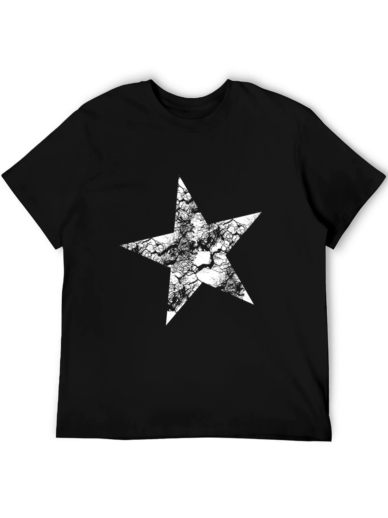 Star Graphic Tee - Black Cotton T-Shirt