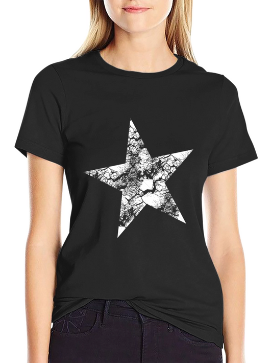 Star Graphic Tee - Black Cotton T-Shirt