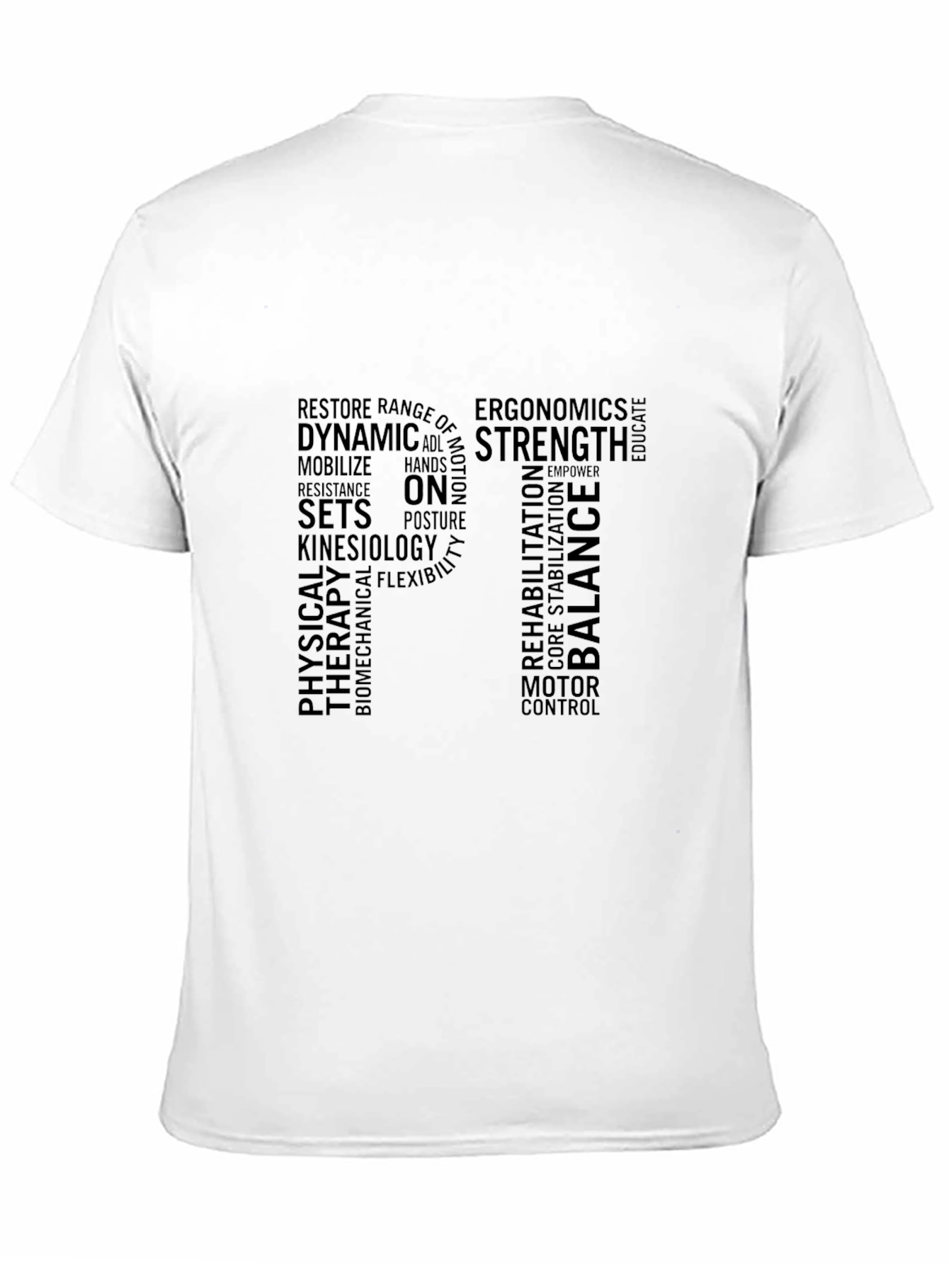 Physical Therapy Word Art Black T-Shirt