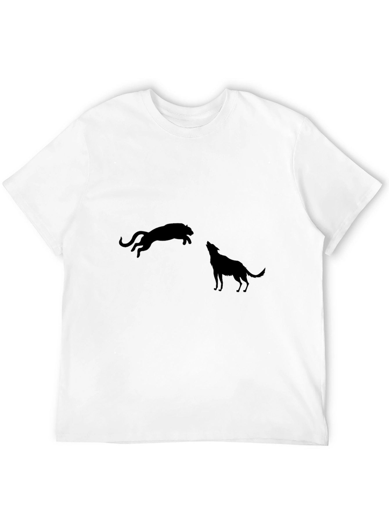 Black Panther and Wolf Graphic T-Shirt