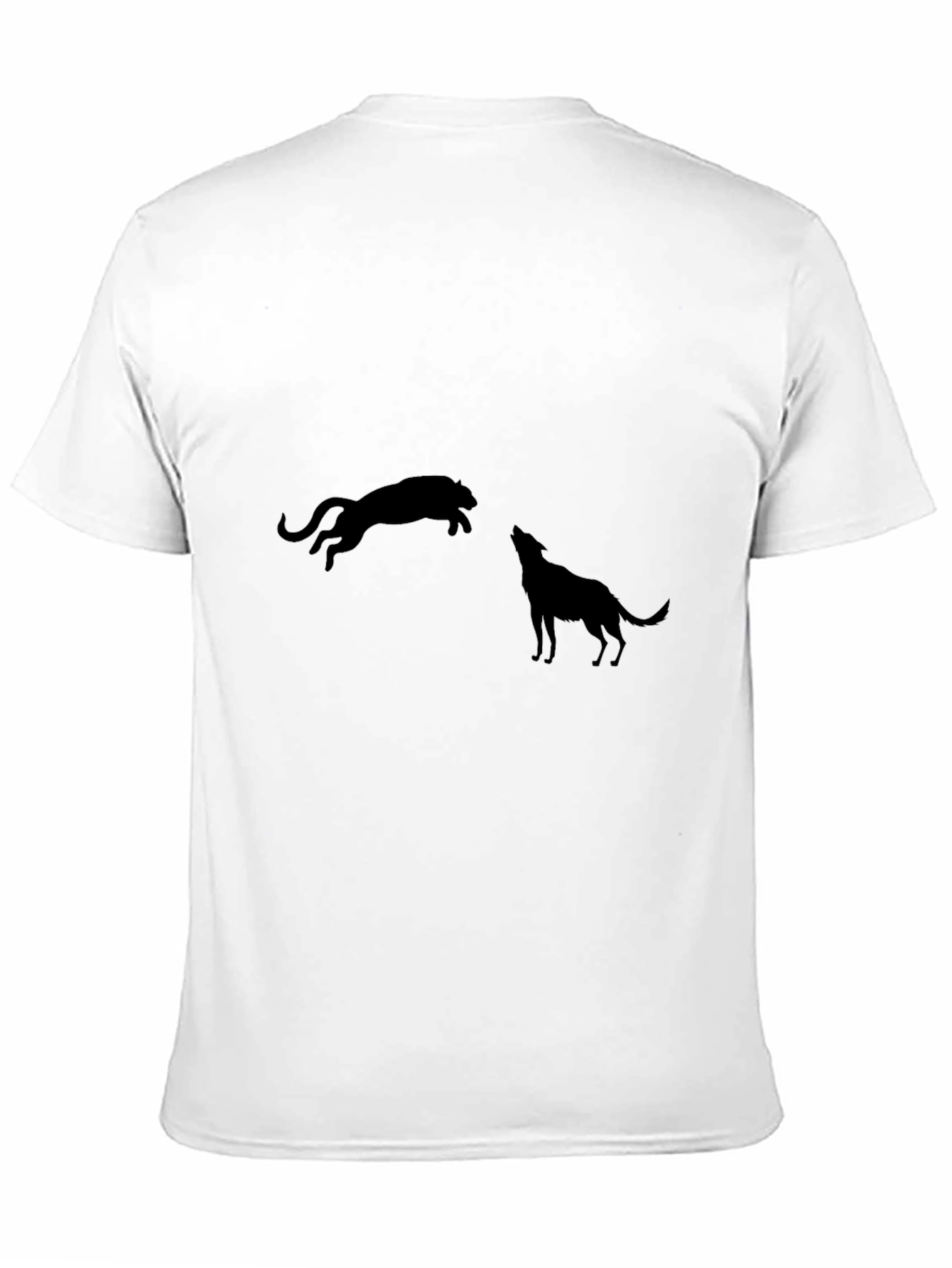 Black Panther and Wolf Graphic T-Shirt