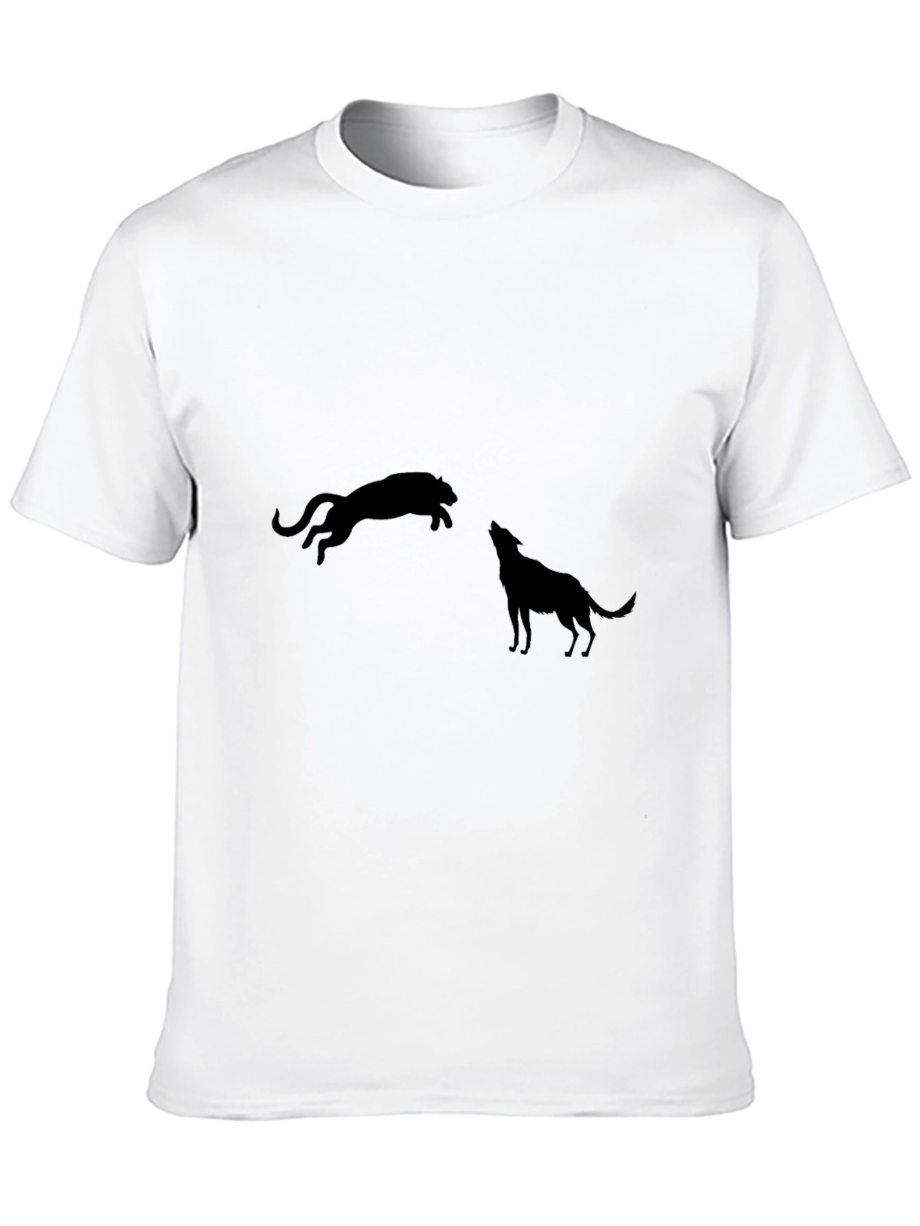Black Panther and Wolf Graphic T-Shirt