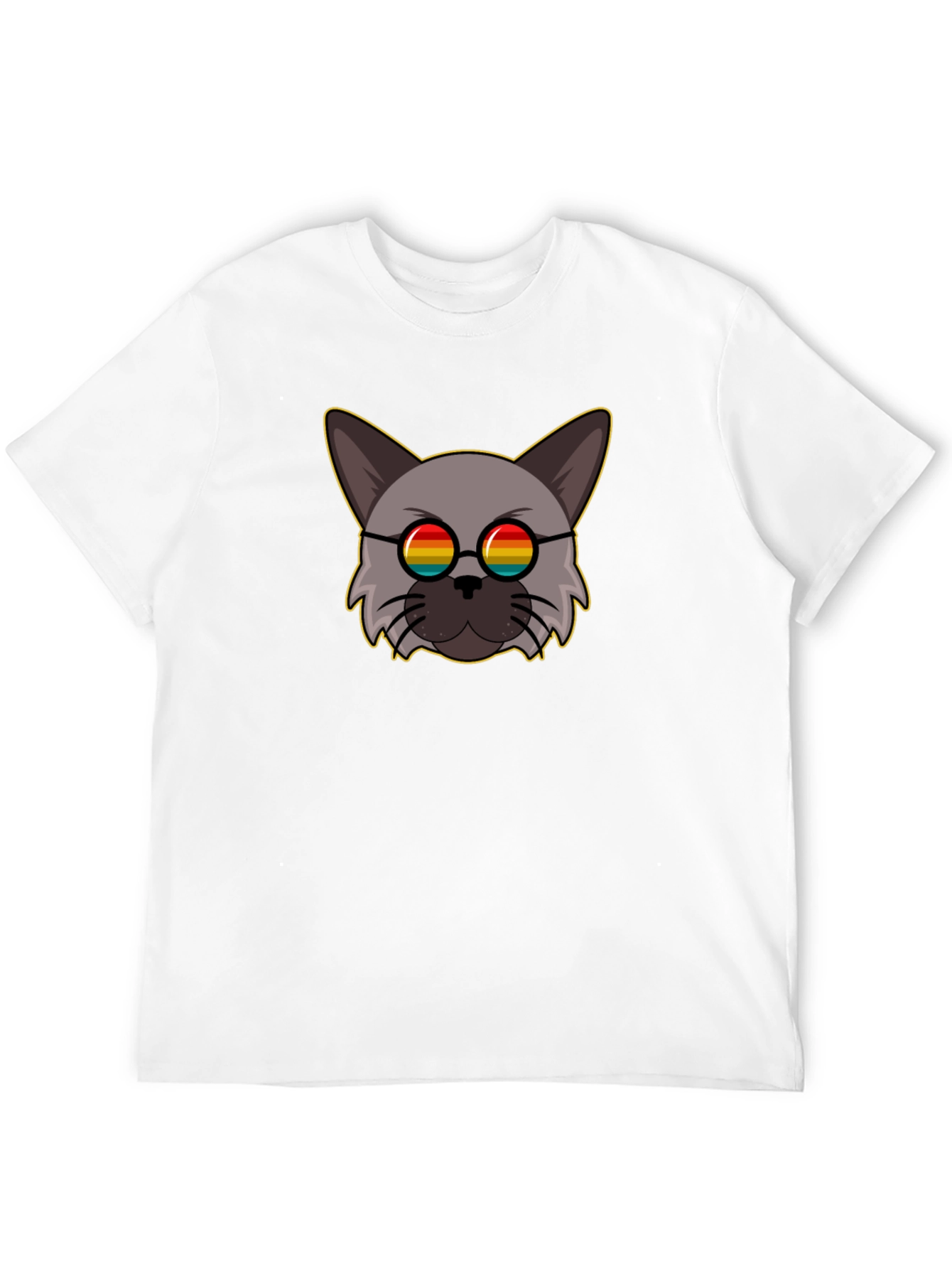 Rainbow Glasses Cat Graphic Tee