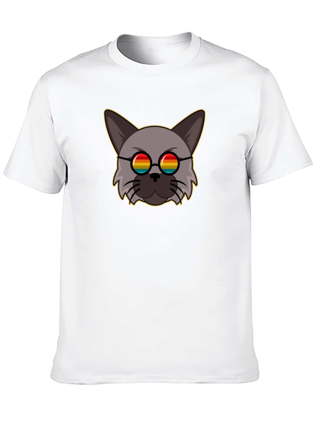 Rainbow Glasses Cat Graphic Tee
