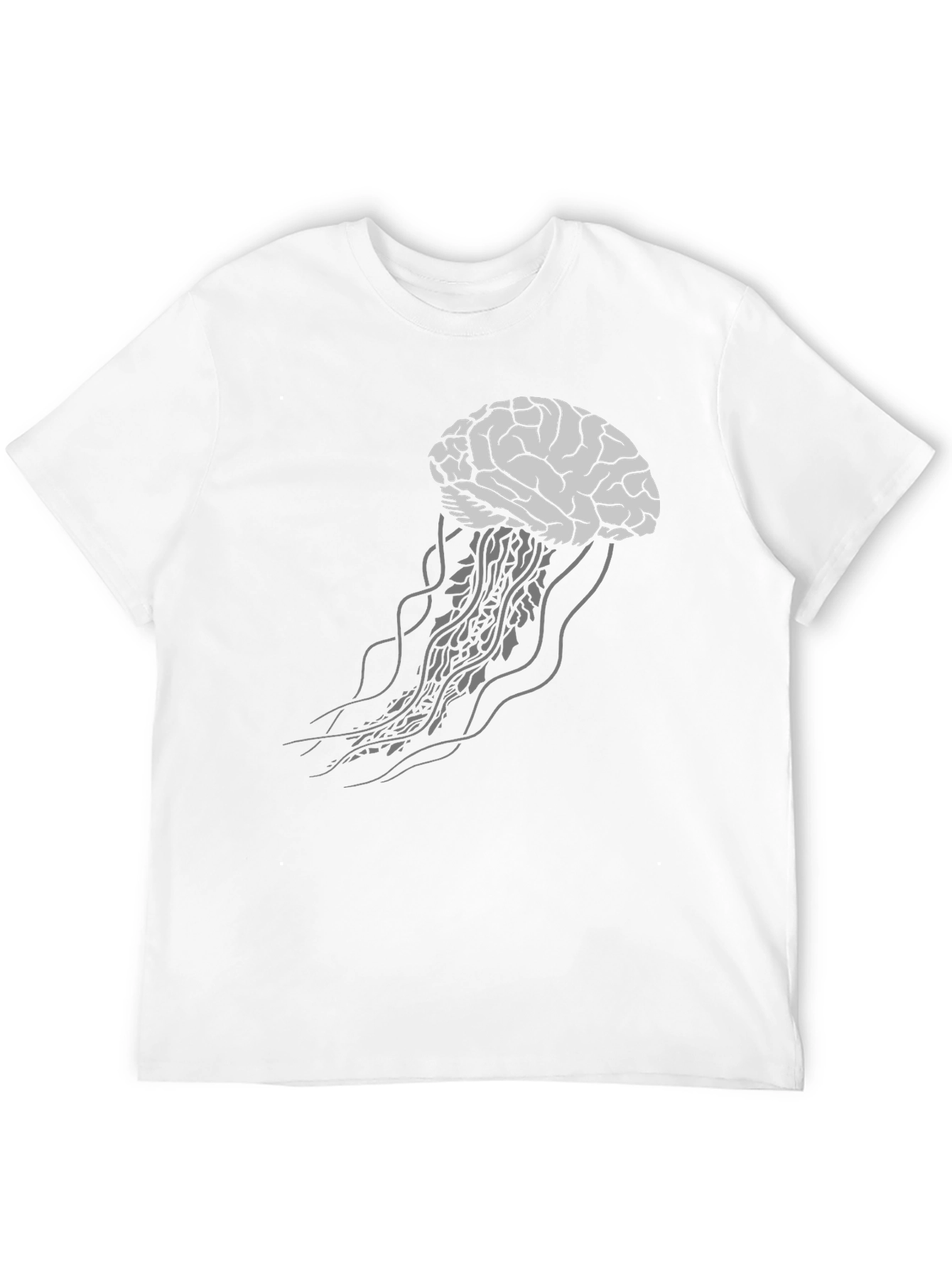 Brain Jellyfish Graphic Tee - Unisex Black T-Shirt