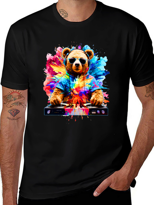 DJ Bear T-Shirt - Colorful EDM Party Tee