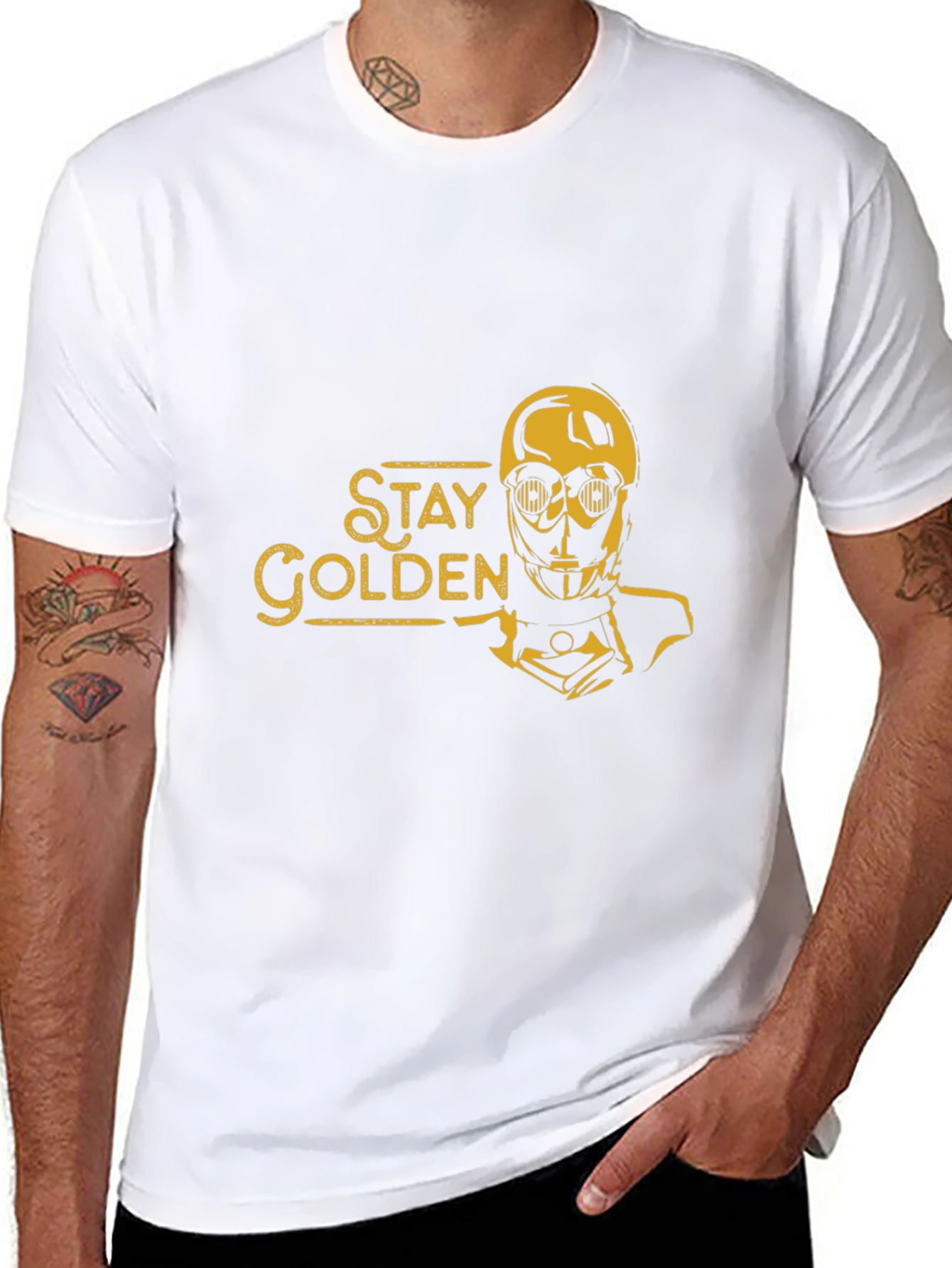 Stay Golden Robot Graphic Tee - Black
