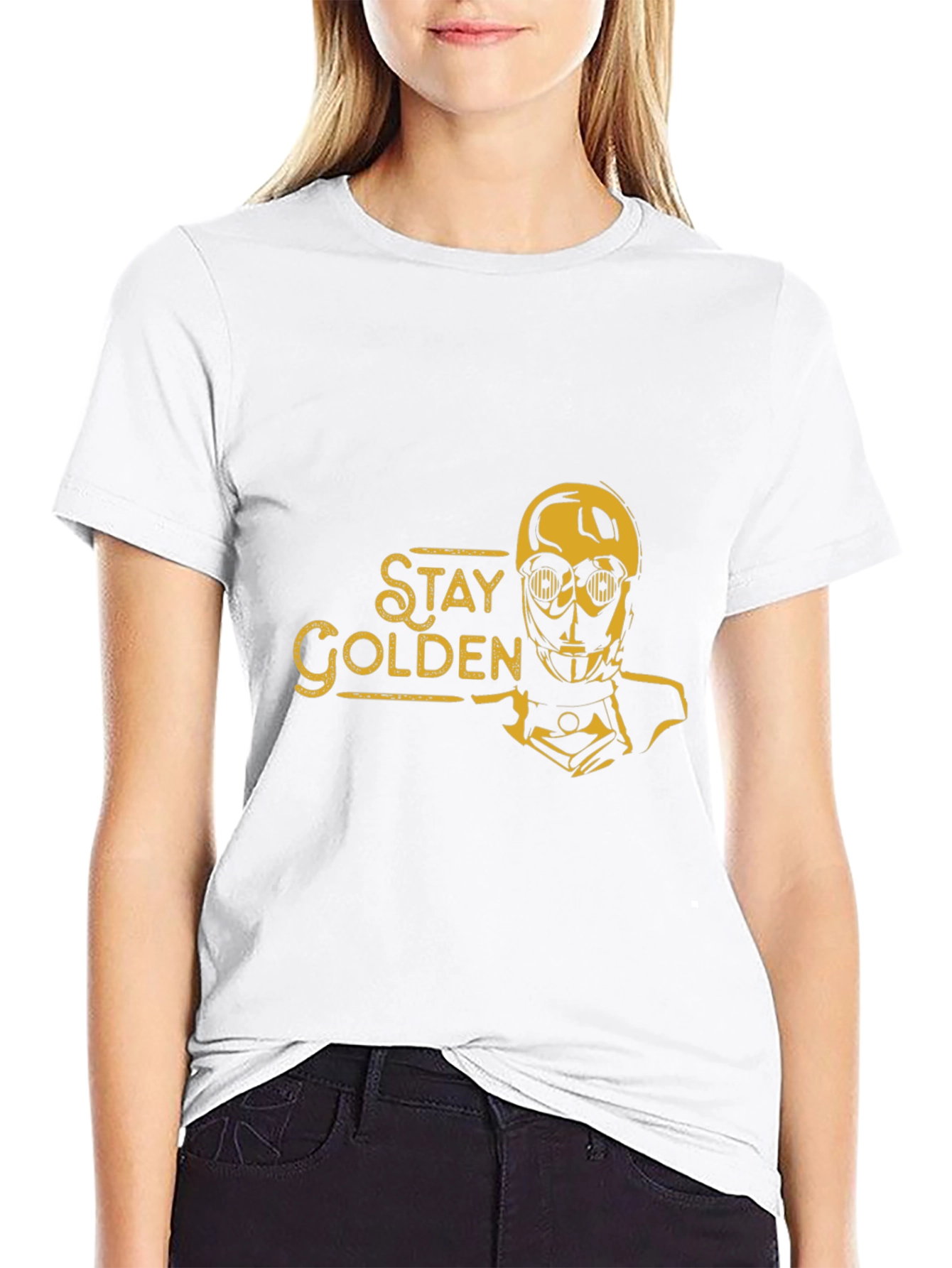 Stay Golden Robot Graphic Tee - Black