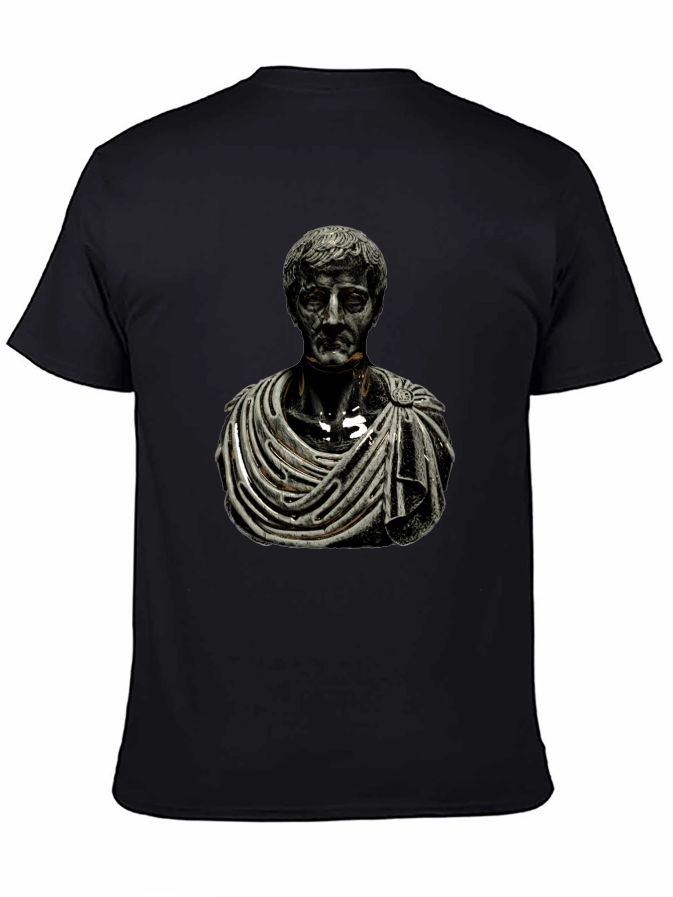 Roman Bust Graphic Tee - Black Cotton Blend