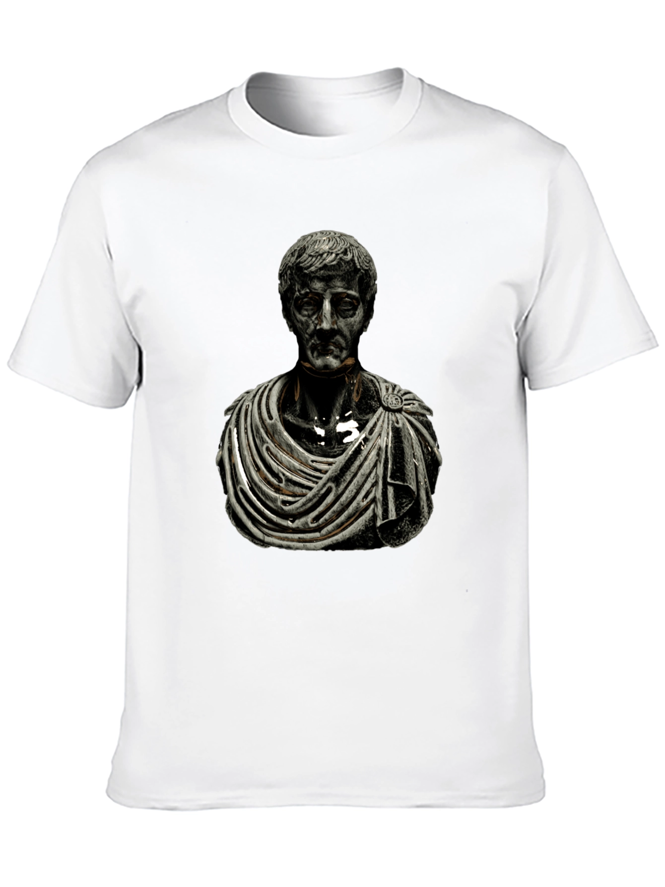 Roman Bust Graphic Tee - Black Cotton Blend