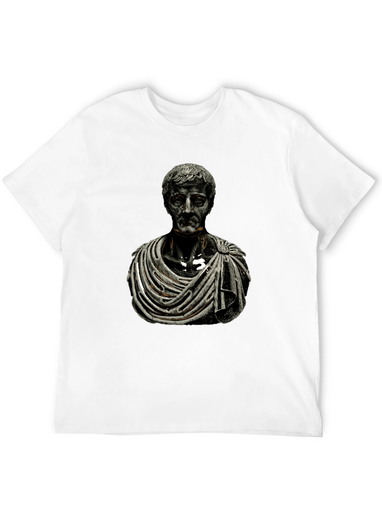 Roman Bust Graphic Tee - Black Cotton Blend