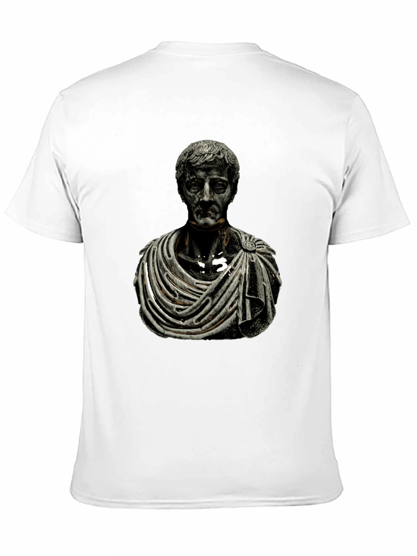 Roman Bust Graphic Tee - Black Cotton Blend