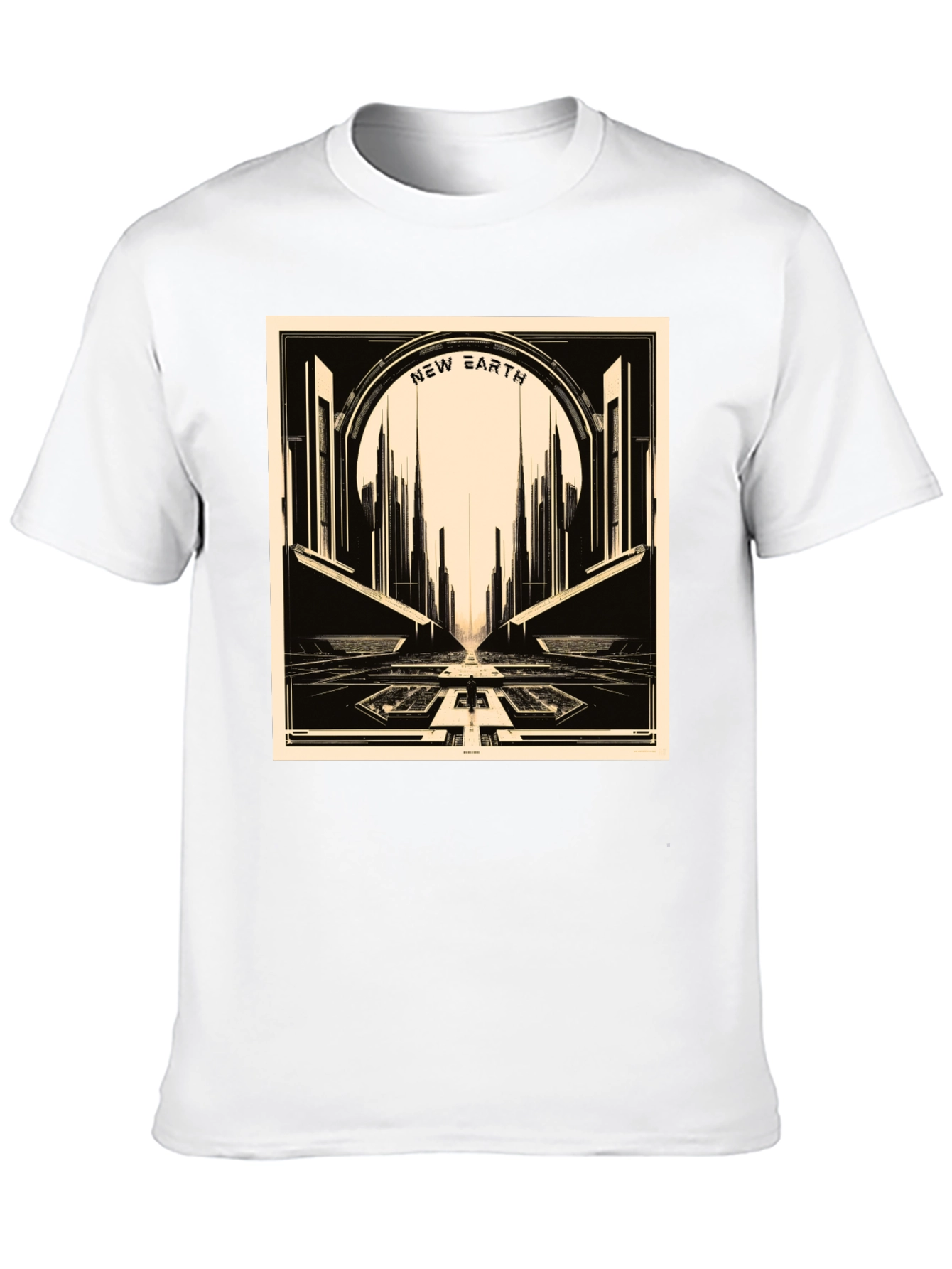New Earth Graphic Tee - Retro Sci-Fi Style