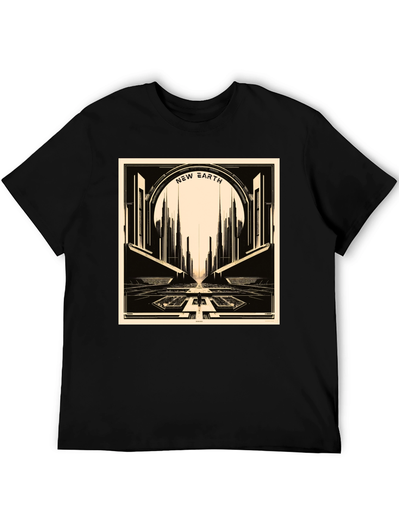New Earth Graphic Tee - Retro Sci-Fi Style